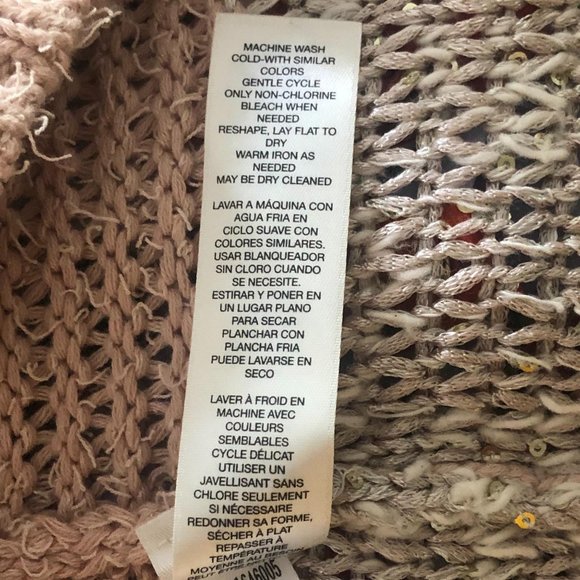 Chico’s NWT Marley Pullover Sweater, Pink Silver Sparkle Stripe Women's 2 (L) - Picture 9 of 13